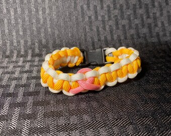 Breast cancer awareness paracord bracelet