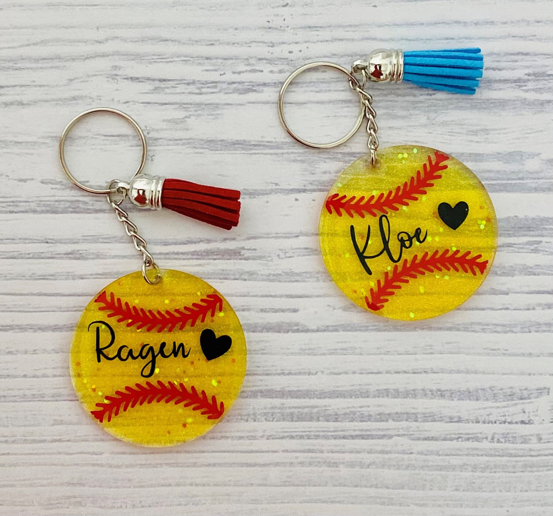 Sport Personalized keychain Resin Coated 2 inch Keychain Etsy