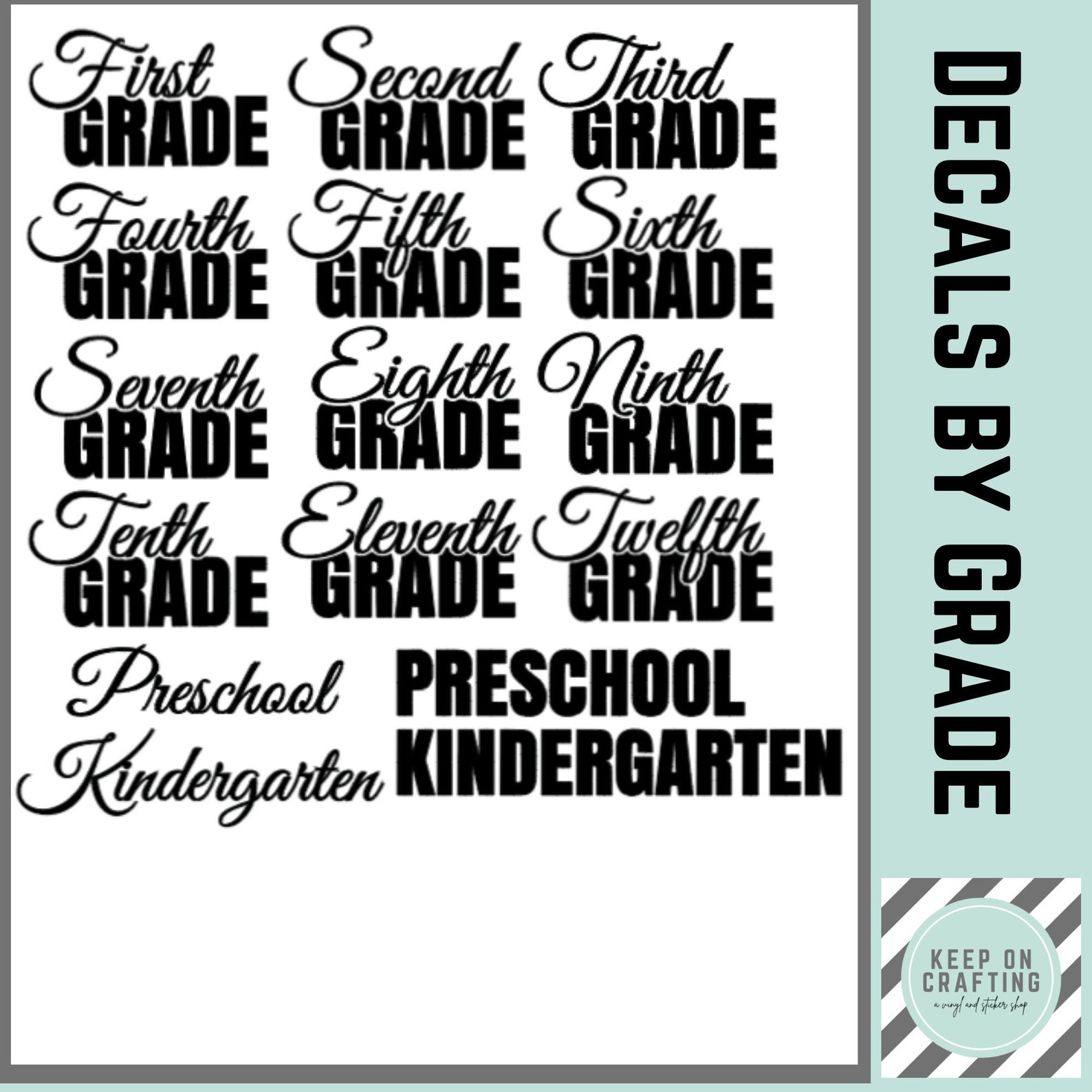 Vinyl Decals Scrapbook Stickers by Grade Vinyl Stickers by Etsy