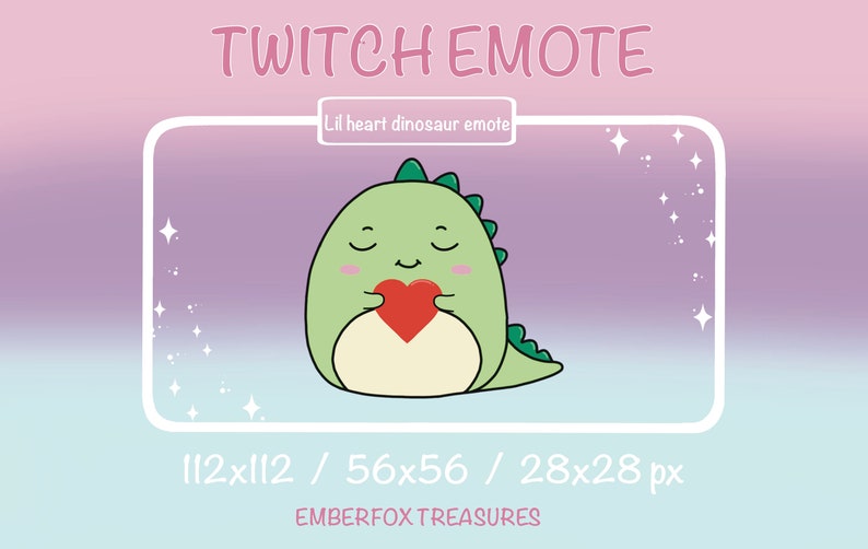 Twitch|Discord|Youtube cute lil/' dinosaur emote.