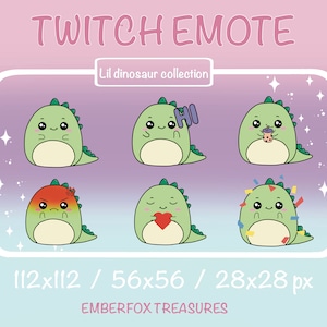Twitch|Discord|Youtube cute lil&#39; dinosaur emote collection.