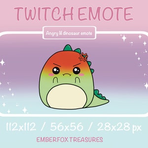 Twitch|Discord|YouTube cute lil&#39; angry dinosaur emote
