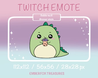 Twitch / Discord / YouTube lindo lil' bubble tea dinosaurio emote