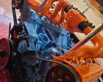Hand-Built German V8 Engine Art Coffe Table size Table-Gulf Inspired Colors