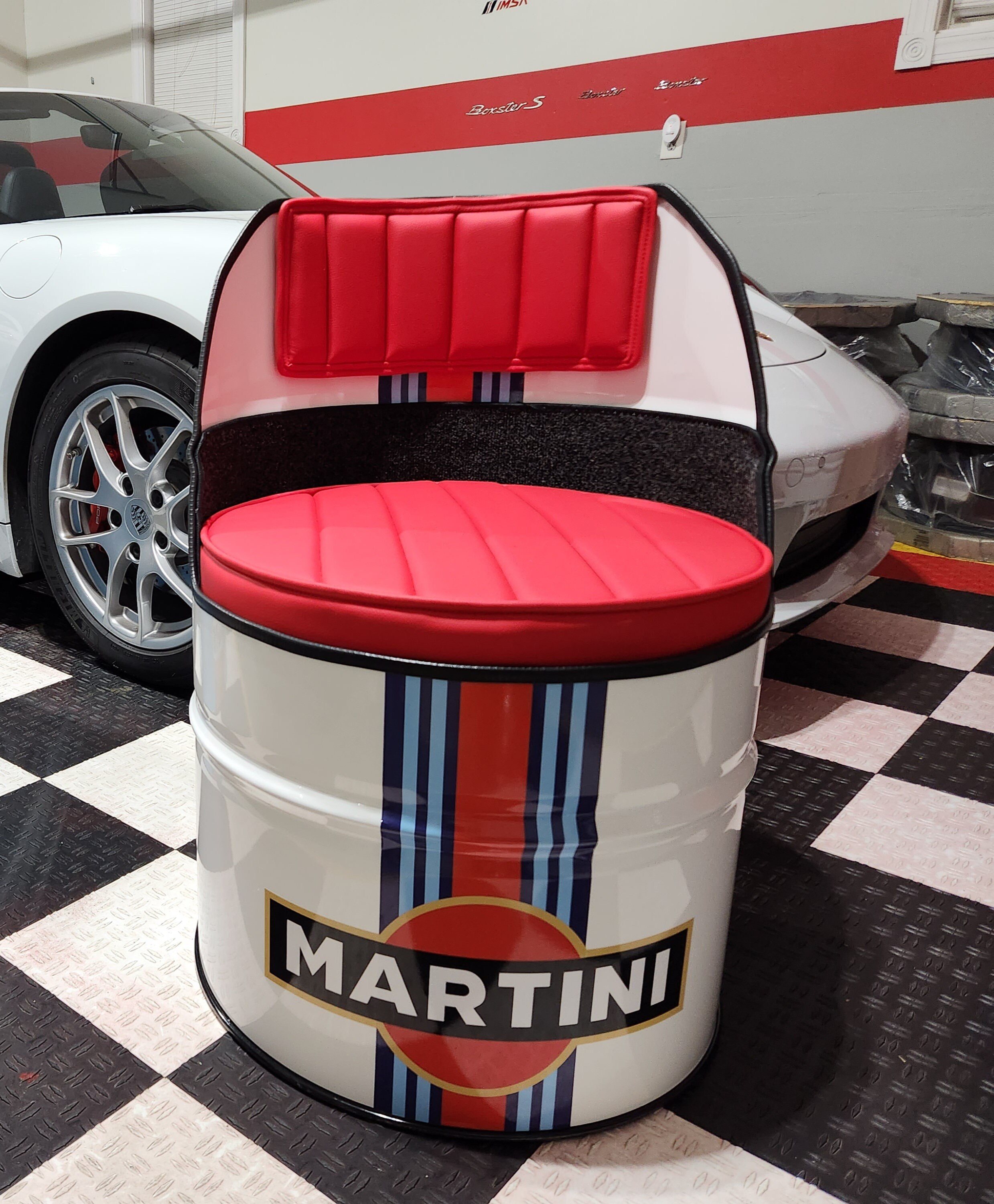 ポルシェドラム缶チェアー　MARTINI RACING Porsche ポルシェドラム缶チェアーMARTINI RACING Porsche