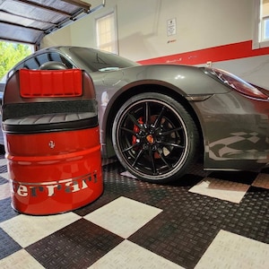 Ferrari Inspired Seat. Oil Drum Barrel Furniture.