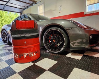 Ferrari Inspired Seat. Oil Drum Barrel Furniture.