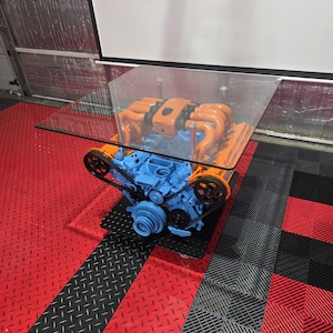 V8 Engine Table-Gulf Inspired Colors