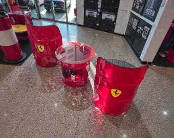Set of two Ferrari inspired chairs and coffee Table - Handcrafted Unique Automotive Decor