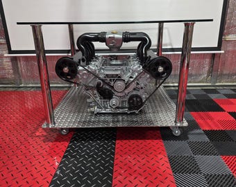 Hand-Built German V8 Engine Show Room Table