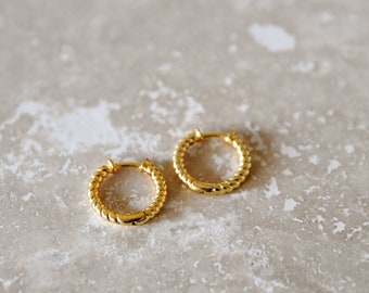 Gold Plated Earrings, Studs, Hoop Earrings, Summer, Pearl, Festive, Wedding, Modern, Gold, Minimalist, Beach