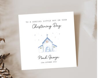 Tarjeta de bautizo personalizada - Tarjeta de bautizo para ahijado - Tarjeta de bautizo para hijo - Tarjeta de bautizo para nieto - Tarjeta de bautismo - Tarjeta de recuerdo