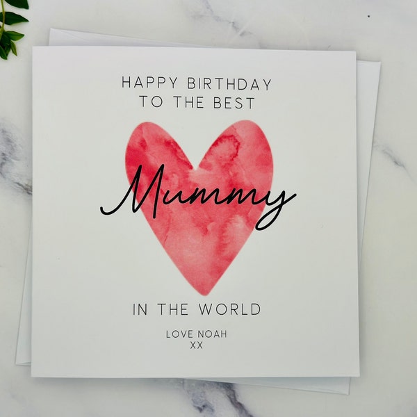 Personalised Happy Birthday Mummy Card - Best Mummy In The World - Mummy's 1st Birthday Card - Card for Mum - Card from Daughter/Son