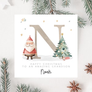 Personalised Father Christmas Card - Santa Christmas Card For Grandson, Son,Nephew, Godson,Daughter, Granddaughter, Niece, Goddaughter, Kids image 1