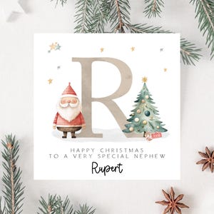 Personalised Father Christmas Card - Santa Christmas Card For Grandson, Son,Nephew, Godson,Daughter, Granddaughter, Niece, Goddaughter, Kids image 2