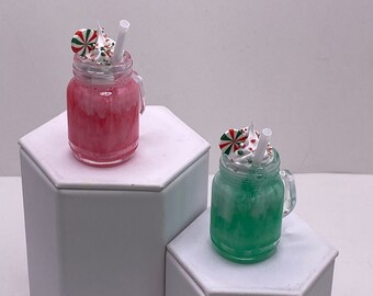 1:3 Christmas shakes, drinks for dolls, elf props, 15” doll drink, 18” doll drink, faux mini drinks, holiday doll drinks, doll shakes