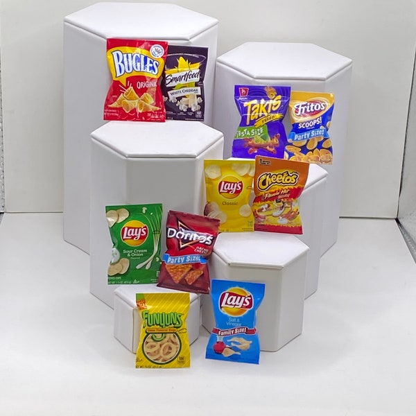 Mini 1:6 chip packages, playscale chip packages, 11.5/14” doll prop, elf prop, chips for fashion  doll, mini chip bags for doll,