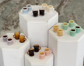 1:6 scale, playscale coffee cups for dolls, elf prop, mini coffee cups, 1/6 scale doll coffee, 10” doll, 11.5” doll, 12” doll