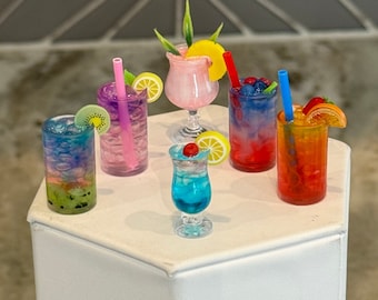 1:6 Playscale Tropical Drinks for Dolls, Elf Prop, Drinks for Dolls 10  Thru 12, Fake Doll Drink, 11 Doll, Doll Props, Playscale Drinks - Etsy