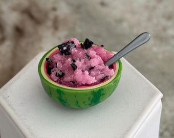 1:6 watermelon sherbet, sorbet for dolls, playscale watermelon sherbet, sherbet for fashion dolls, elf prop, 1/6 ice cream, doll food