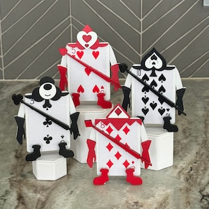 Soldats de cartes, soldats de cartes de reine de coeur, accessoires de plateau à plusieurs niveaux, accessoires de chanteurs Byers, accessoires de fête d'anniversaire, soldat de cartes Alice N Wonderland
