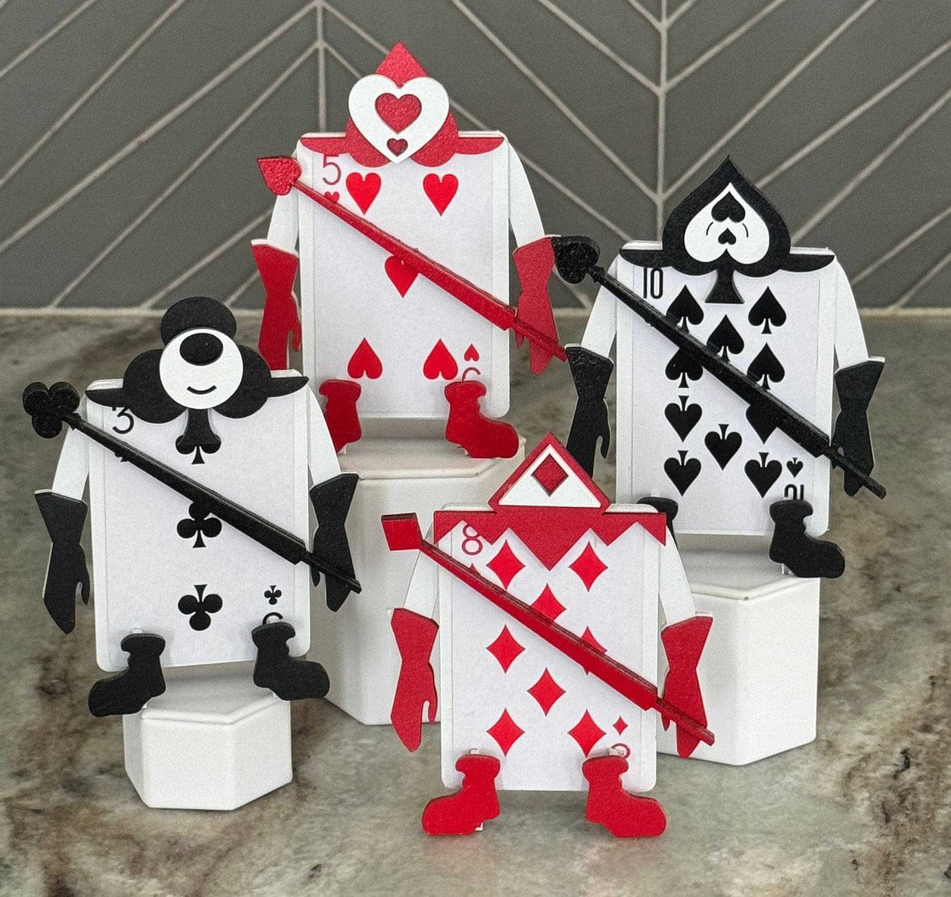 Queen of Hearts Card Soldiers: Alice in Wonderland Party Props