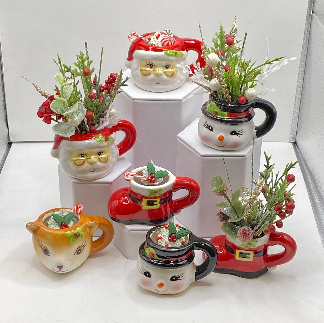 1:3 Vintage Looking Cocoa or Holiday Planter, 1/3 Xmas Drinks, 1/3 Xmas ...