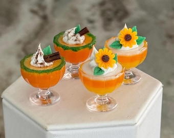 Desserts d'automne à l'échelle 1/6 pour poupées, mini parfaits, pour poupées de 25 cm, 29 cm et 30 cm, et pour poupées mannequins.