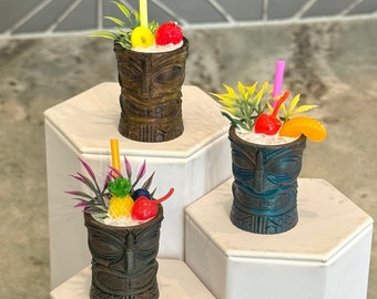 1:3 Scale Doll Tiki Drink - Tropical Dollhouse Accessory