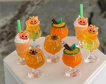 Boissons d'automne pour poupées à l'échelle 1/6, boissons pour poupées miniatures, boissons d'Halloween à l'échelle 1/6, poupées de 29 cm et 30 cm, boissons pour poupées mannequins, mini-boissons d'automne.