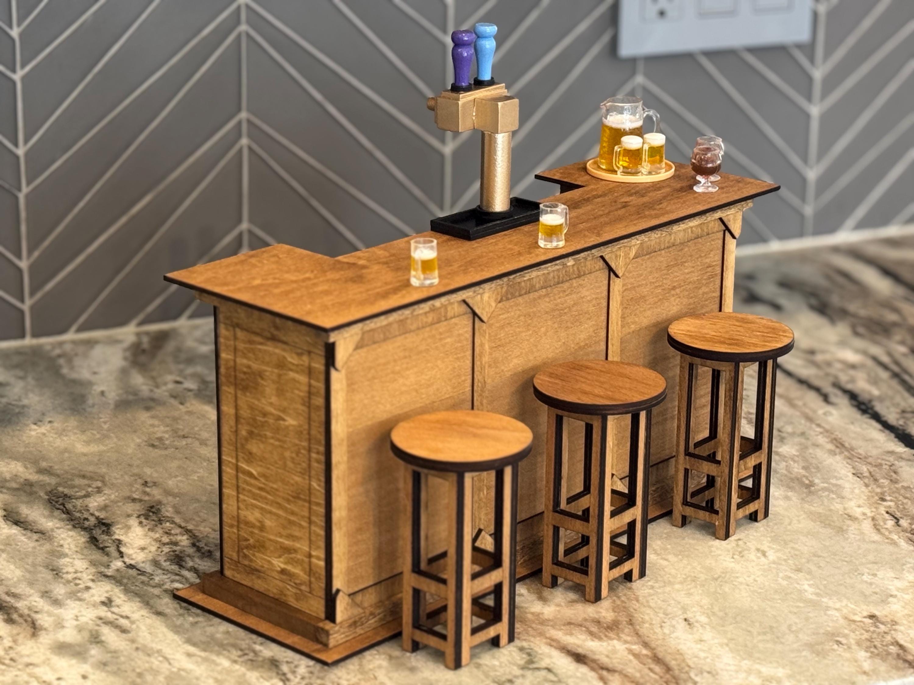 1:6 scale Bar for dolls, playscale doll bar, doll furniture, furniture for dolls, fashion doll furniture, elf prop, 1/6 doll bar/pub,