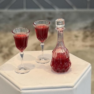 1:6 scale red wine for dolls, 11.5” doll prop, playscale doll drinks, elf prop, 10” doll prop, 12” doll drink, faux wine for dolls, doll