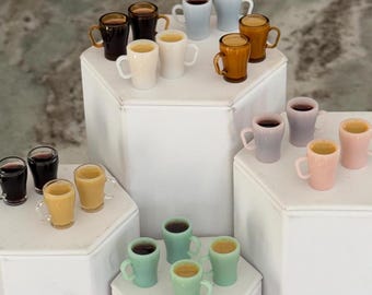 1:6 coffee cup for dolls, playscale coffee for doll, 10” thru 12” doll prop, coffee for 11.5” dolls, mini fake doll coffee, mini coffee cup