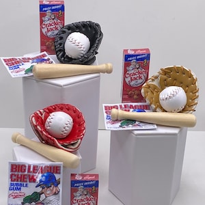 Elf Baseball Props: Mini Bat, Glove, Ball & Snacks, elf props, red elf, Christmas elf, elf antics, boy elf, girl elf