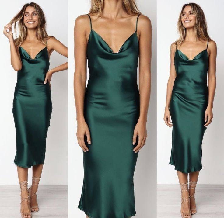 Cowl Neck Silk Bridesmaids Dress Slip ...