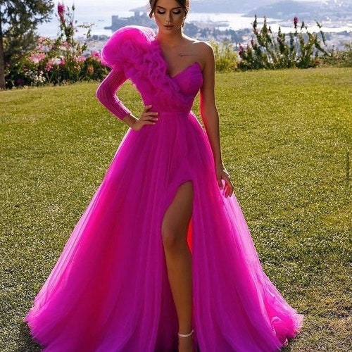 Pink Tulle Wedding Dress tulle Prom Dress Elegant Evening - Etsy