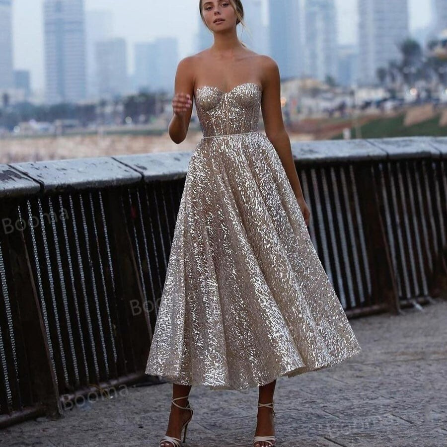 mid length glitter dress