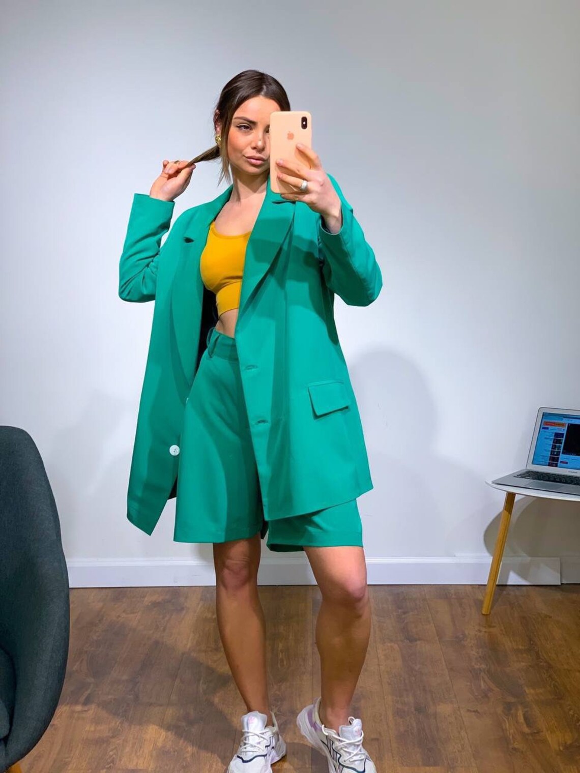 Boyfriend Blazer / Bermuda Shorts trendy Suit Set Etsy