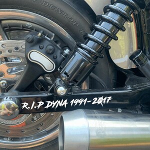 R.I.P D-y-n-a 1991-2017 Swingarm Decal, Motorcycle Decal, Biker Sticker, Motorcycle, Rider, Loud Pipes Save Lives, Look Twice