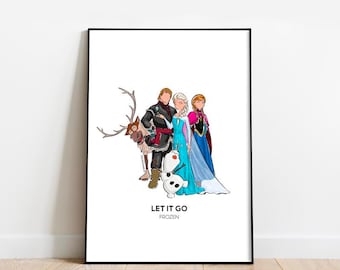 Frozen Inspired Print | Minimalist Movie Print | Film Poster | Birthday | Kids Room  | Kids Wall Art | Movie Gift | Let It Go