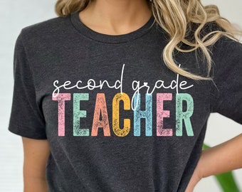 Second Grade Teacher Shirt, 2nd Grade Teacher Shirt, Cute Second Grade Teacher Tee, 2nd Grade Teacher Shirt Retro Second Grade T-Shirt Gift