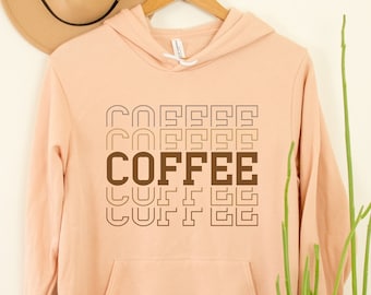 Coffee Hoodie, Cute Coffee Lovers Hoodie, Bella Canvas Soft Coffee Tee, Gift For Coffee Lover,Barista Long Sleeve Shirt,Caffeine Addict Gift