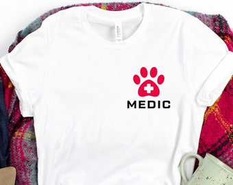 Chemise technique vétérinaire : empreinte de patte de médecin, cadeau de vétérinaire