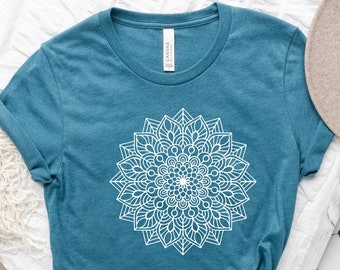 Mandala Lotus Flower Shirt: Yoga Graphic Tee