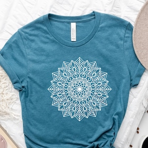 Mandala Lotus Shirt, Mandala Shirt, Lotus Shirt, Flower Shirt, Yoga Shirt, Minimalist Tee, Mandala Graphic Design, Yoga Tee, Gift for Friend