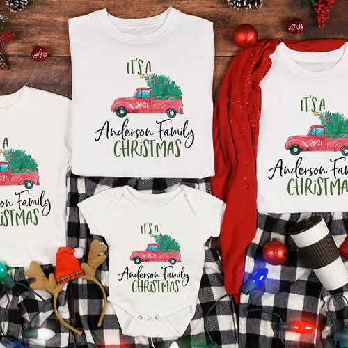 Personalized Matching Family Christmas Family T-shirt Vintage - Etsy