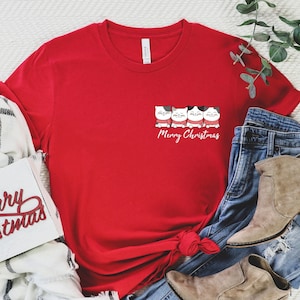 Christmas Cats Shirt, Merry Christmas Shirt, Pocket Cat Lover Shirt, Cute Cat Mom Shirt, Kitty gift, Meowy Catmas, Christmas Gifts for Her