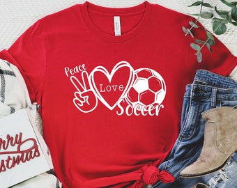 Peace Love Soccer Shirt: Unisex Sports Tee