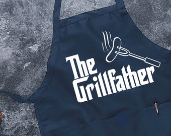 Grill Father Apron, Father's Day Gifts For Him, Gift for Dad, Christmas gift for dad, Holiday gift for dad, Birthday Gift, Grillfather Apron