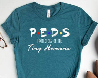Peds Protectors Of The Tiny Humans Shirt: RN MD Pediatric Gift